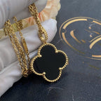 ¡®Twinkle jewelry¡¯CLOVER 25MM GOLD ONYX BIG CLOVER NECKLACE