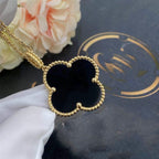 ¡®Twinkle jewelry¡¯CLOVER 25MM GOLD ONYX BIG CLOVER NECKLACE