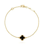 ¡®Twinkle jewelry¡¯CLOVER ONYX SINGLE FLOWER BRACELET