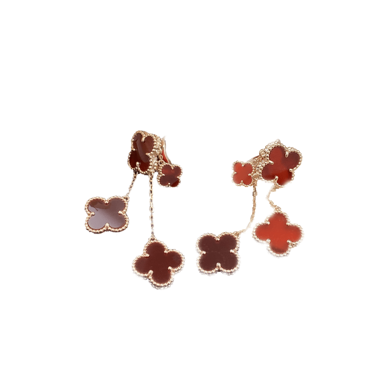 ¡®Twinkle jewelry¡¯CLOVER EARRINGS CARNELIAN 4 MOTIFS PINK GOLD