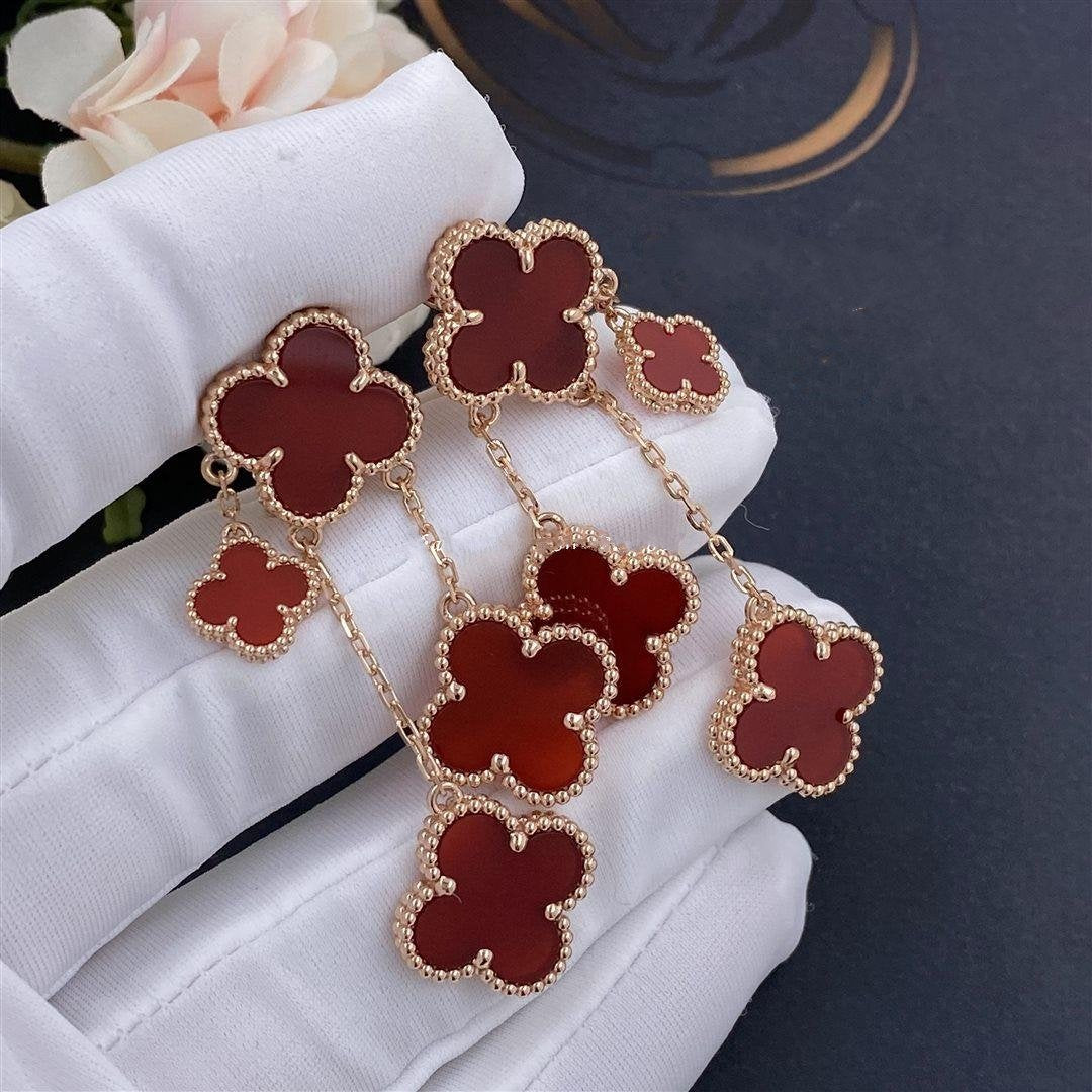 ¡®Twinkle jewelry¡¯CLOVER EARRINGS CARNELIAN 4 MOTIFS PINK GOLD