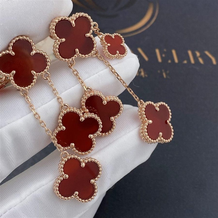 ¡®Twinkle jewelry¡¯CLOVER EARRINGS CARNELIAN 4 MOTIFS PINK GOLD