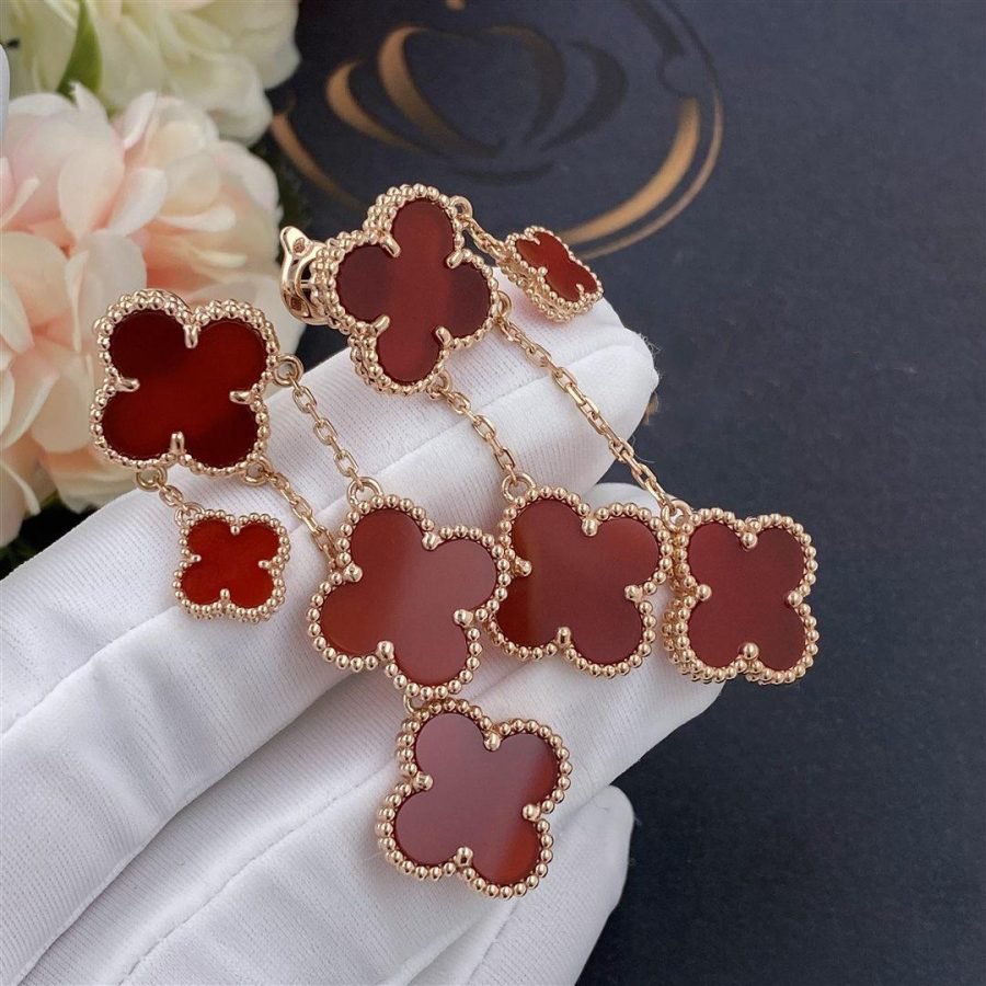 ¡®Twinkle jewelry¡¯CLOVER EARRINGS CARNELIAN 4 MOTIFS PINK GOLD