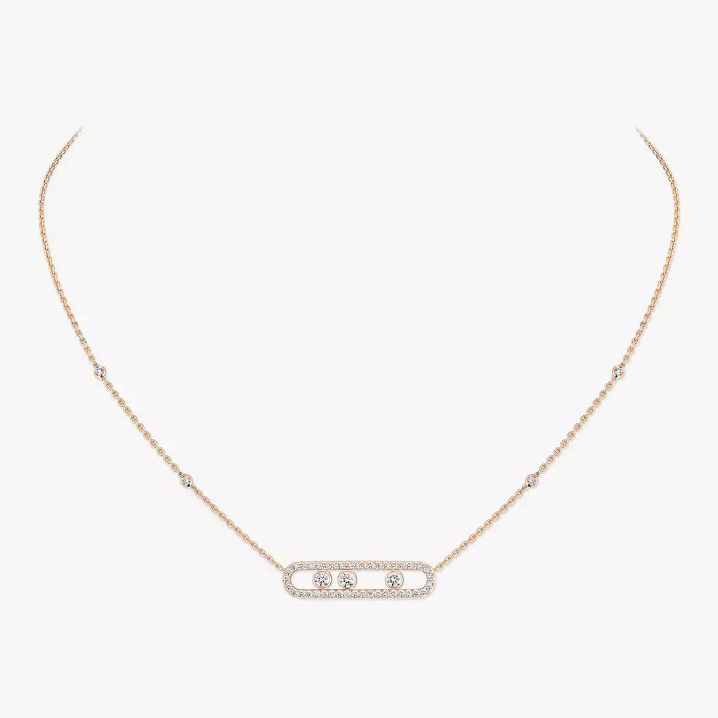 [Twinkle jewelrys] Move Pave_ Rose Gold Diamond Necklace