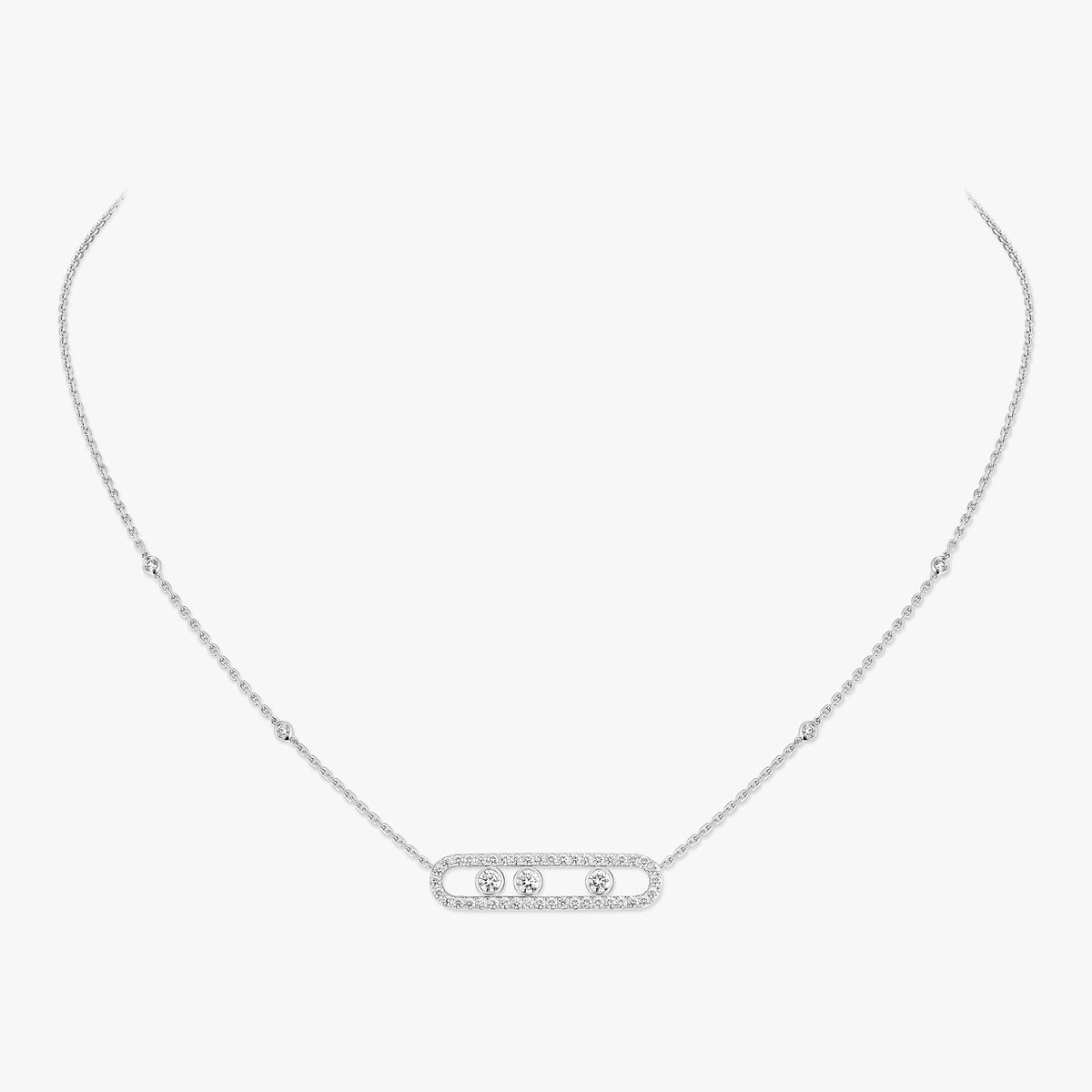 [Twinkle jewelrys] Move Pave_ Rose Gold Diamond Necklace