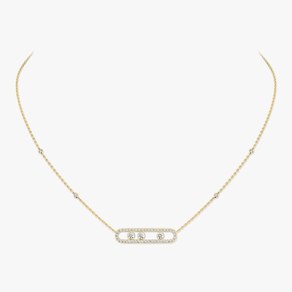 [Twinkle jewelrys] Move Pave_ Rose Gold Diamond Necklace