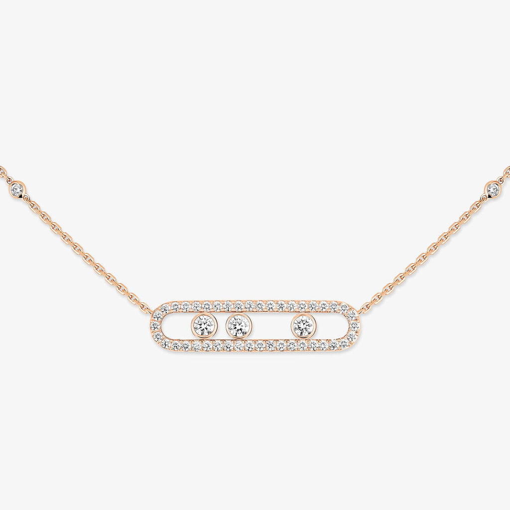 [Twinkle jewelrys] Move Pave_ Rose Gold Diamond Necklace