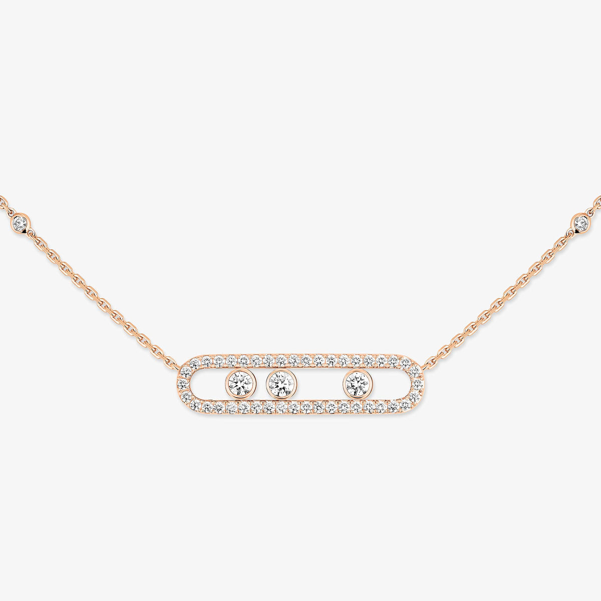 [Twinkle jewelrys] Move Pave_ Rose Gold Diamond Necklace