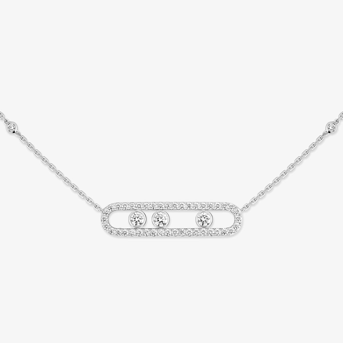 [Twinkle jewelrys] Move Pave_ Rose Gold Diamond Necklace