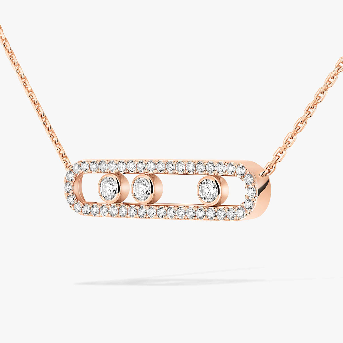 [Twinkle jewelrys] Move Pave_ Rose Gold Diamond Necklace