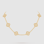 [¡®Twinkle jewelry¡¯]CLOVER 10 MOTIFS FULL DIAMOND NECKLACE