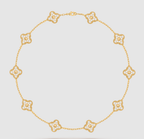 [¡®Twinkle jewelry¡¯]CLOVER 10 MOTIFS FULL DIAMOND NECKLACE