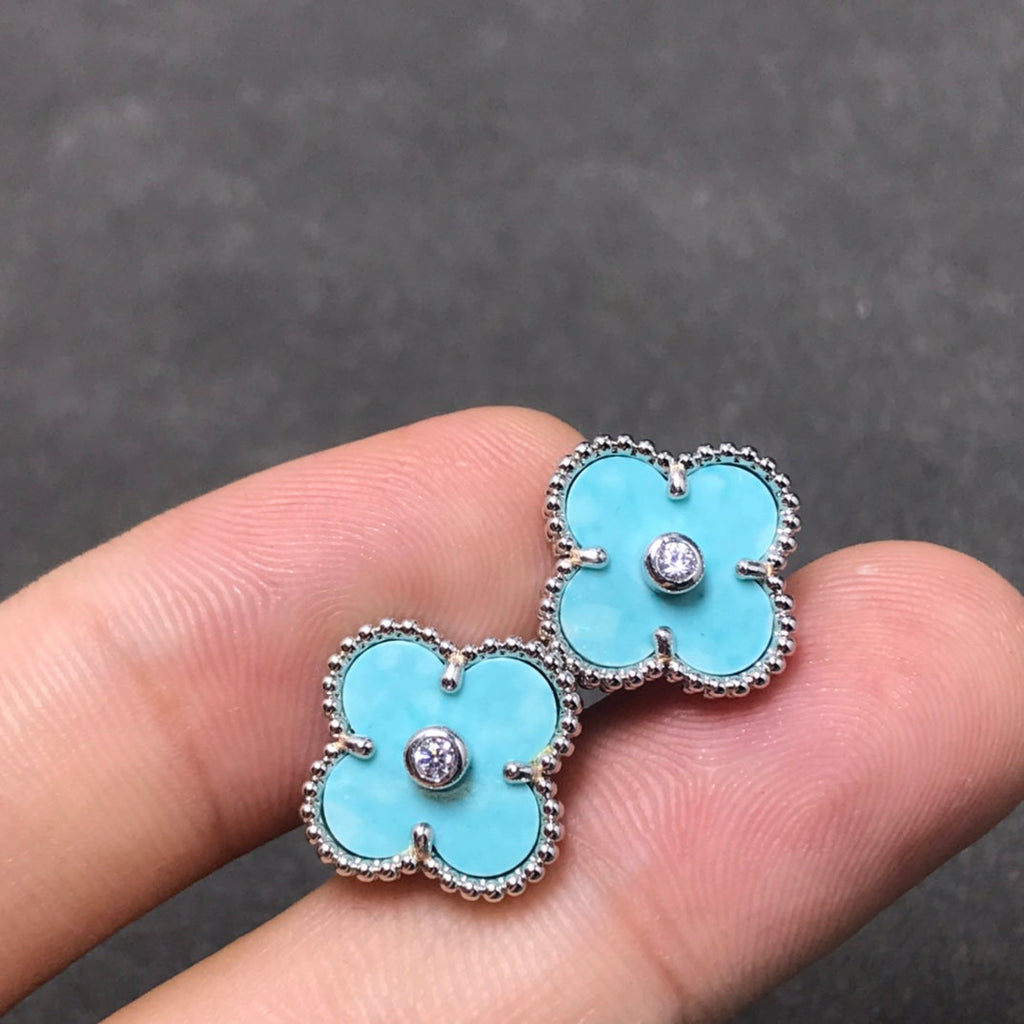 ¡®Twinkle jewelry¡¯CLOVER 1 DIAMOND BLUE SKY SILVER EARRINGS