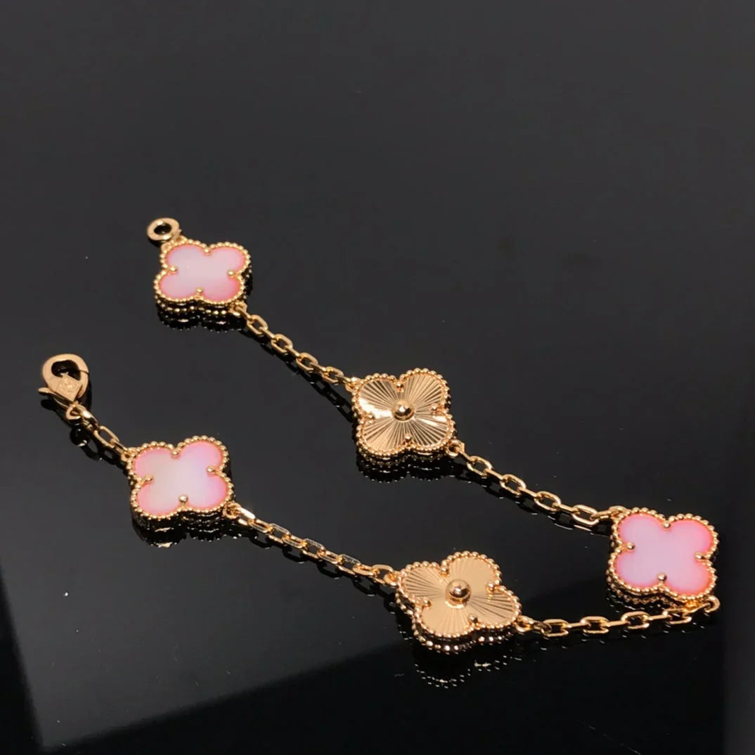[Twinkle jewelry]New  CLOVER 5 MOTIFS  PINK MOP BRACELET COLLECTION
