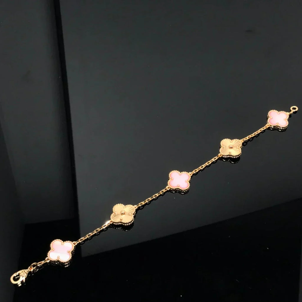 [Twinkle jewelry]New  CLOVER 5 MOTIFS  PINK MOP BRACELET COLLECTION