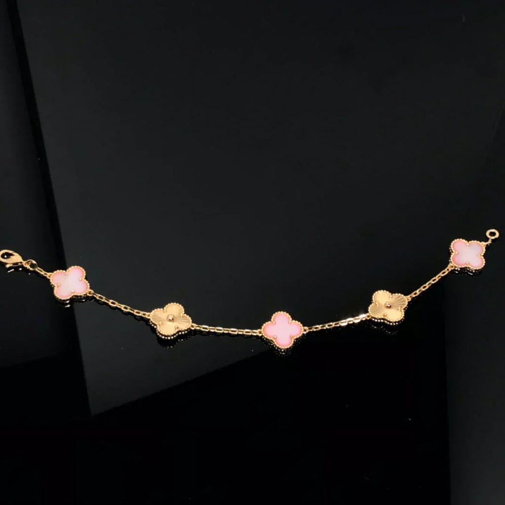 [Twinkle jewelry]New  CLOVER 5 MOTIFS  PINK MOP BRACELET COLLECTION