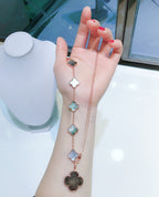 ¡®Twinkle jewelry¡¯COMBINED BRACELET 5 MOTIFS AND NECKLACE DARK MOP ROSE GOLD