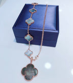 ¡®Twinkle jewelry¡¯COMBINED BRACELET 5 MOTIFS AND NECKLACE DARK MOP ROSE GOLD