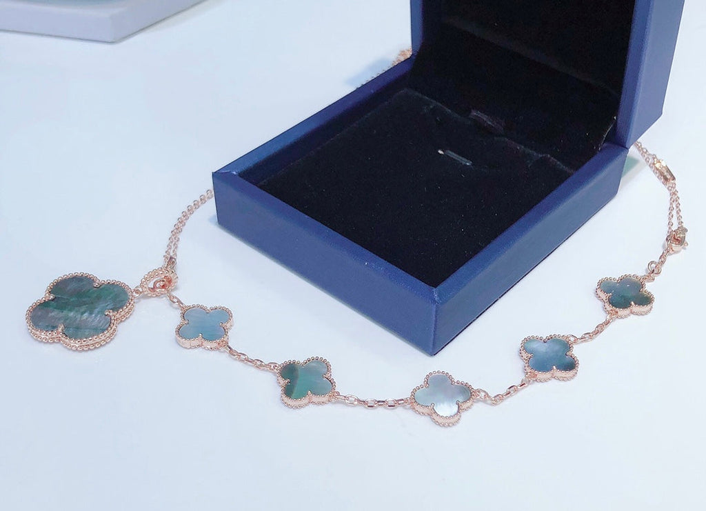 ¡®Twinkle jewelry¡¯COMBINED BRACELET 5 MOTIFS AND NECKLACE DARK MOP ROSE GOLD