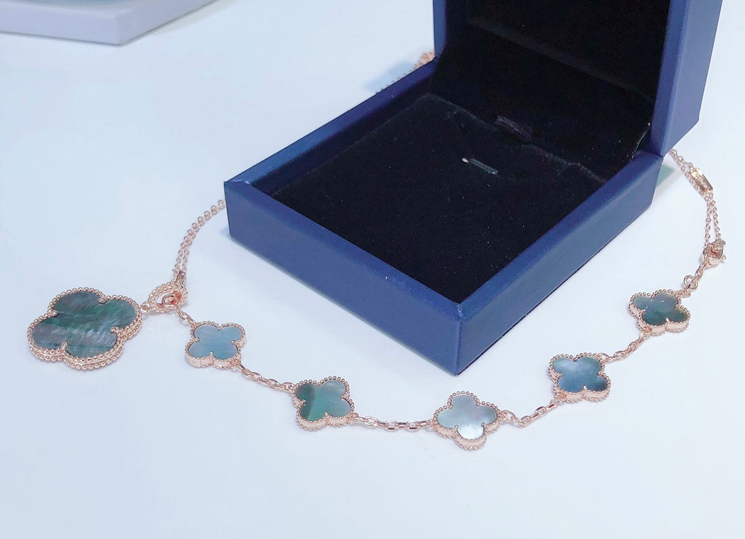 ¡®Twinkle jewelry¡¯COMBINED BRACELET 5 MOTIFS AND NECKLACE DARK MOP ROSE GOLD
