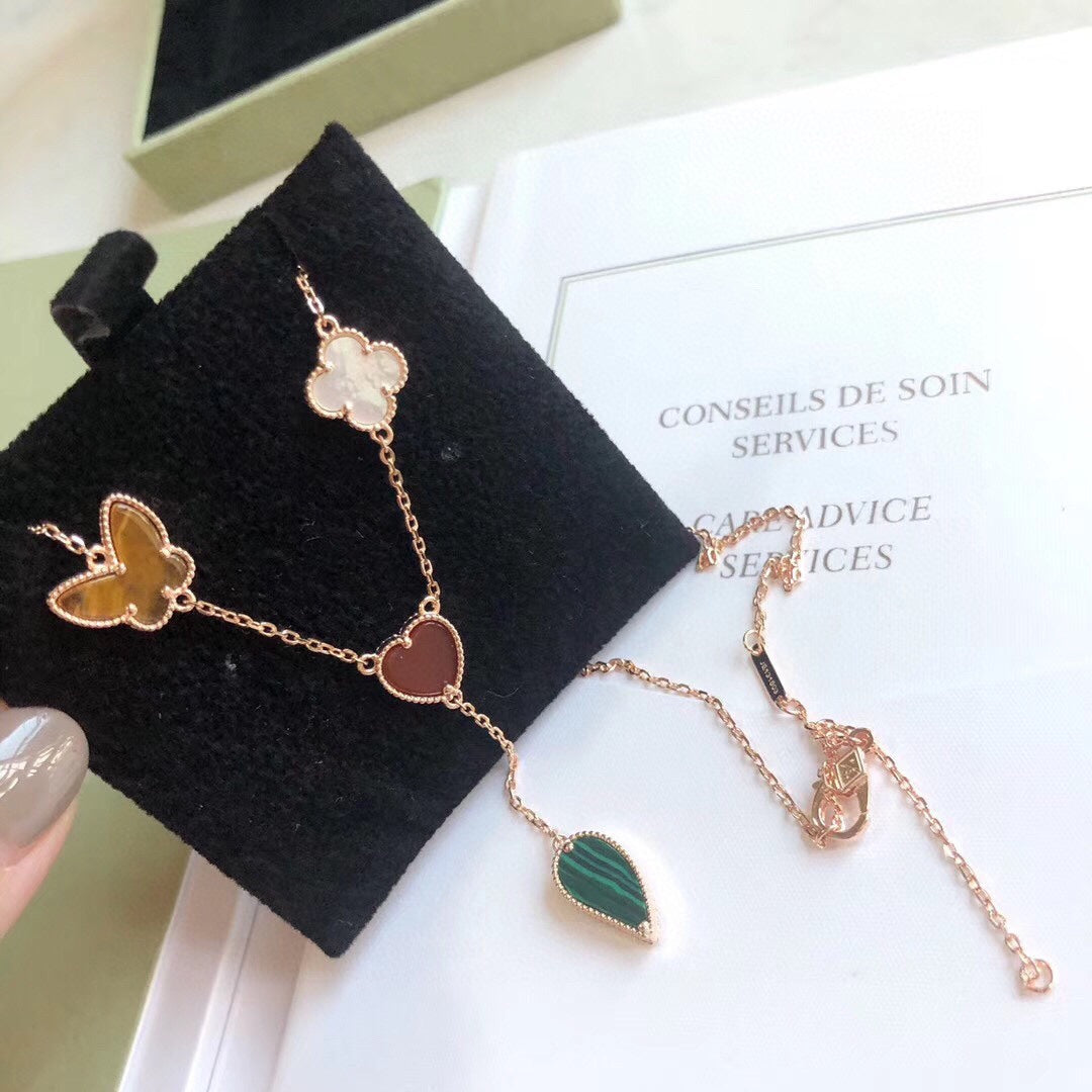 ¡®Twinkle jewelry¡¯LUCKY SPRING 4 MOTIFS ROSE GOLD NECKLACE