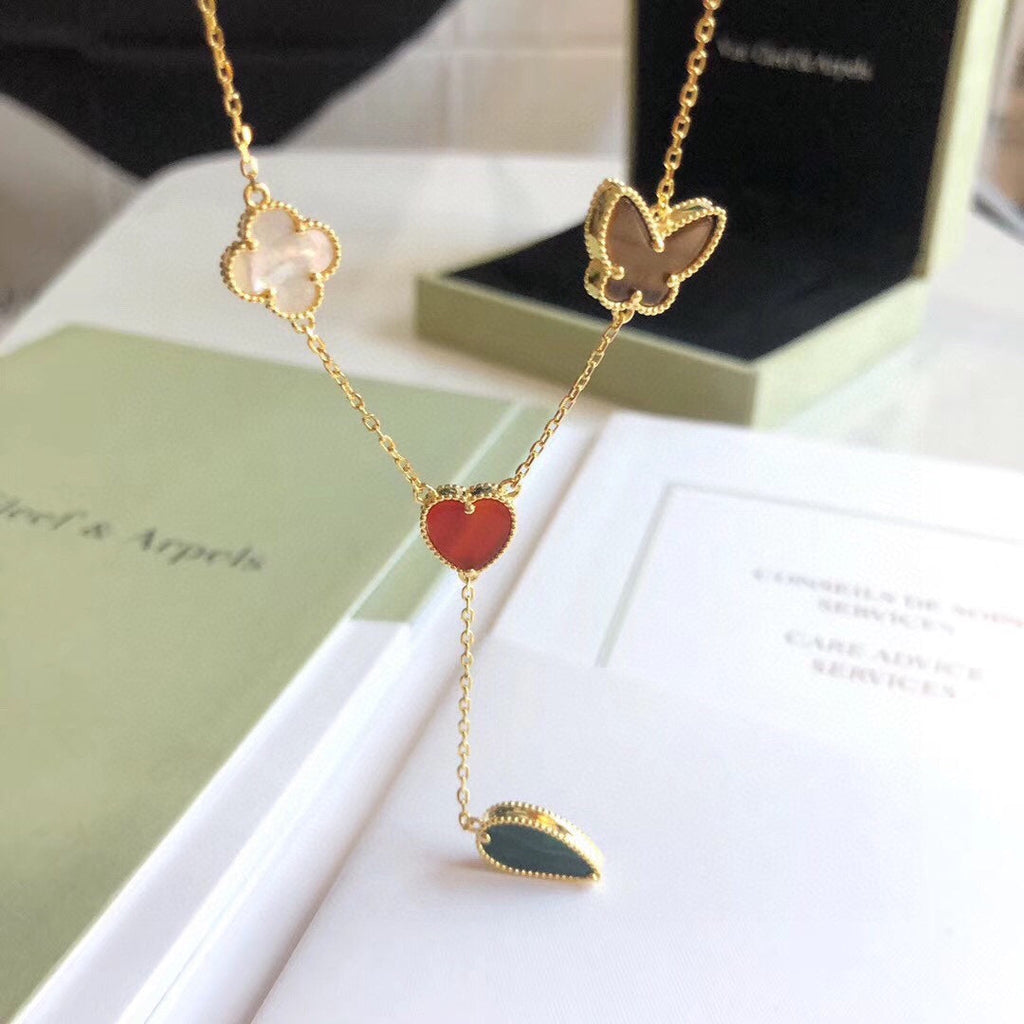 ¡®Twinkle jewelry¡¯LUCKY SPRING 4 MOTIFS ROSE GOLD NECKLACE