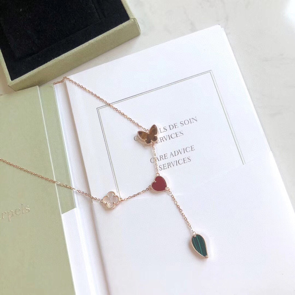 ¡®Twinkle jewelry¡¯LUCKY SPRING 4 MOTIFS ROSE GOLD NECKLACE