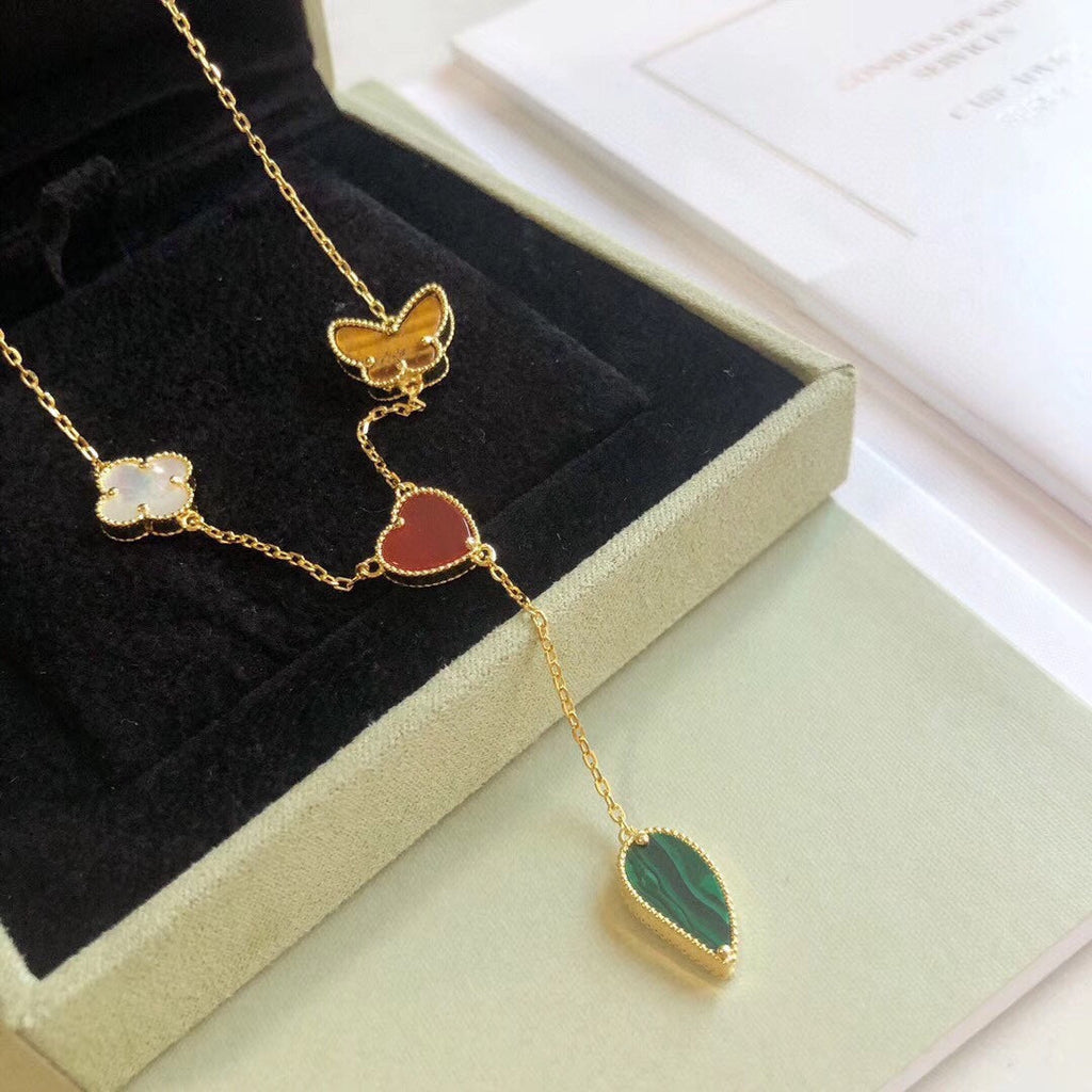 ¡®Twinkle jewelry¡¯LUCKY SPRING 4 MOTIFS ROSE GOLD NECKLACE