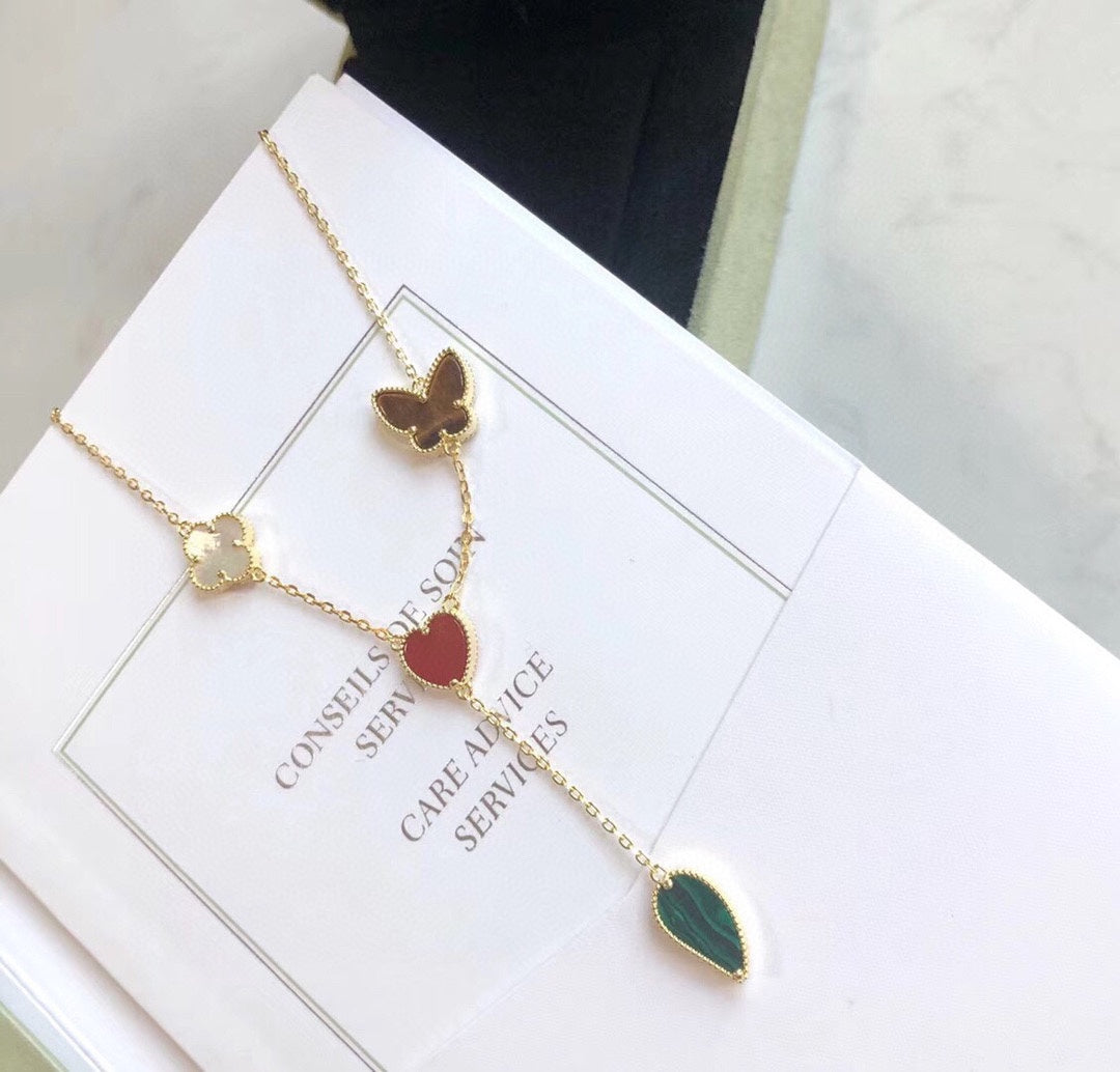 ¡®Twinkle jewelry¡¯LUCKY SPRING 4 MOTIFS ROSE GOLD NECKLACE