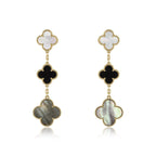 ¡®Twinkle jewelry¡¯CLOVER EARRINGS GOLD ONYX MOP 3 MOTIF