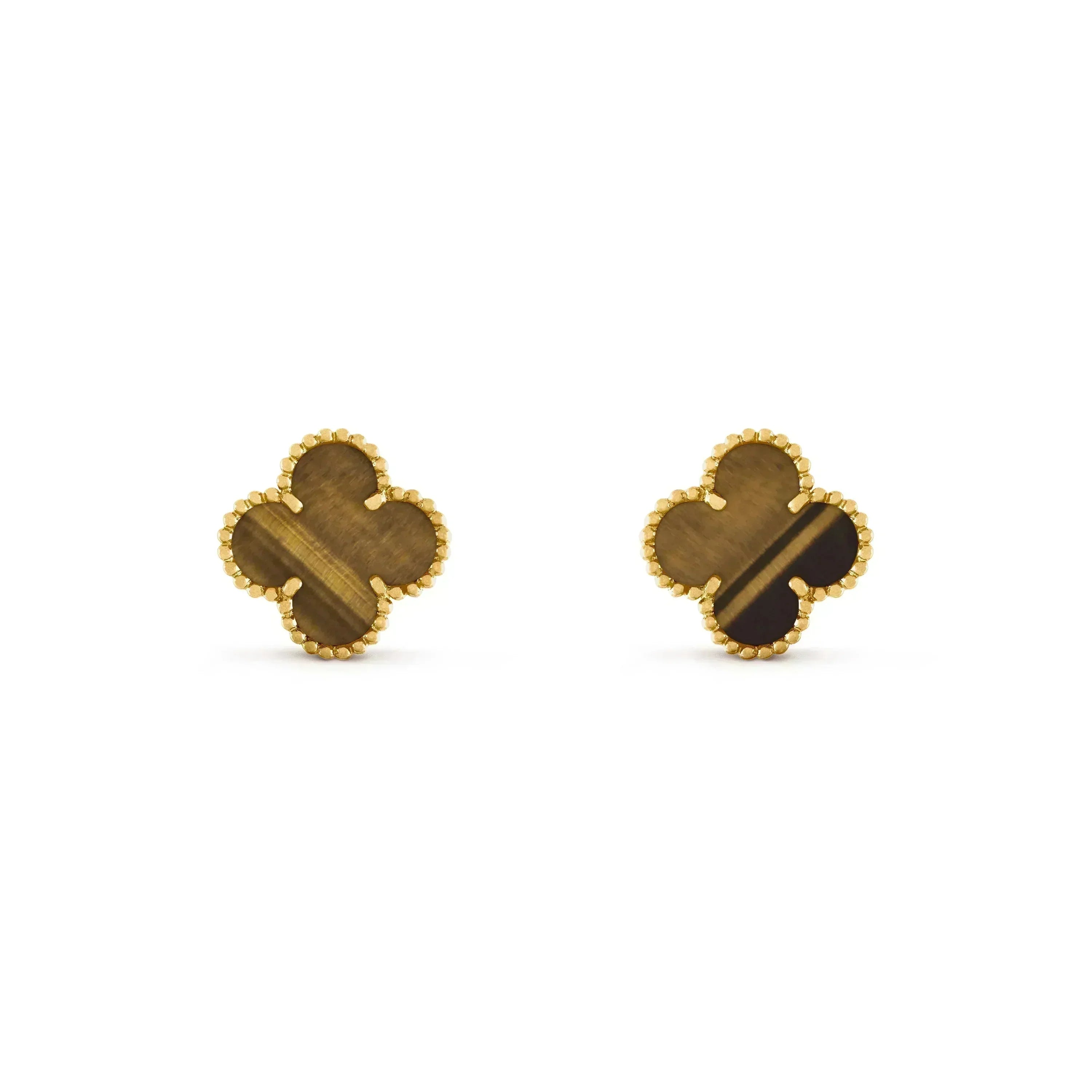 ¡®Twinkle jewelry¡¯CLOVER MEDIUM 1 MOTIFS TIGER EYE EARRINGS