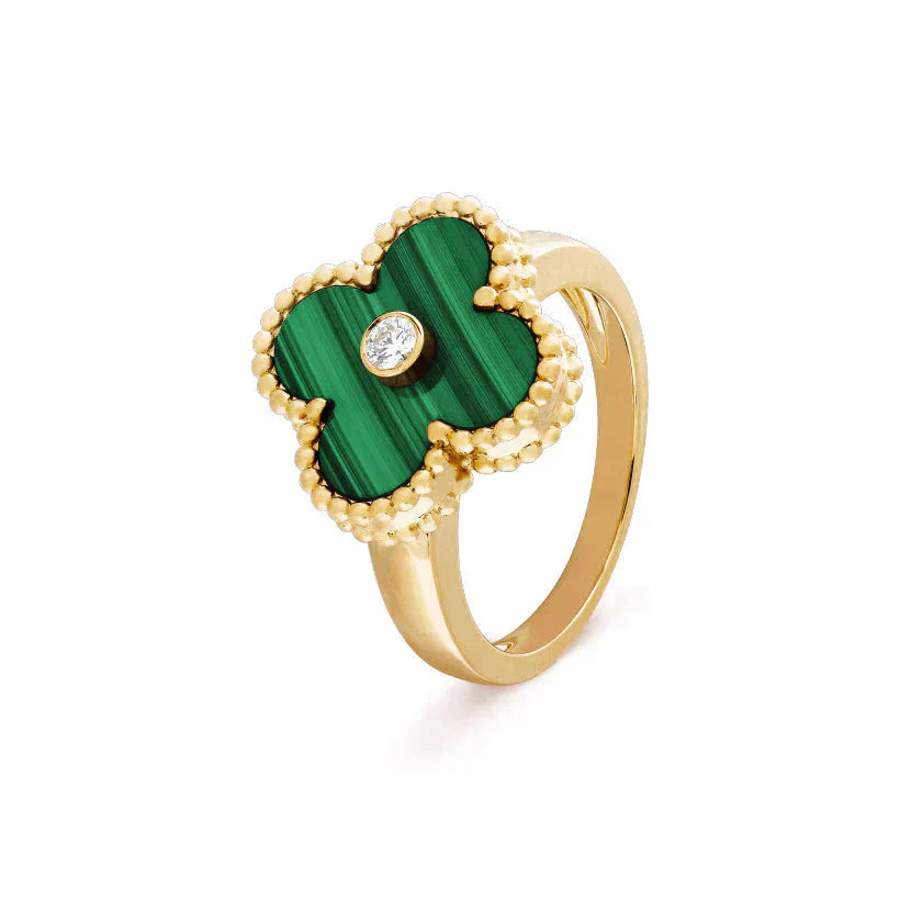 ¡®Twinkle jewelry¡¯CLOVER MALACHITE RING GOLD DIAMOND