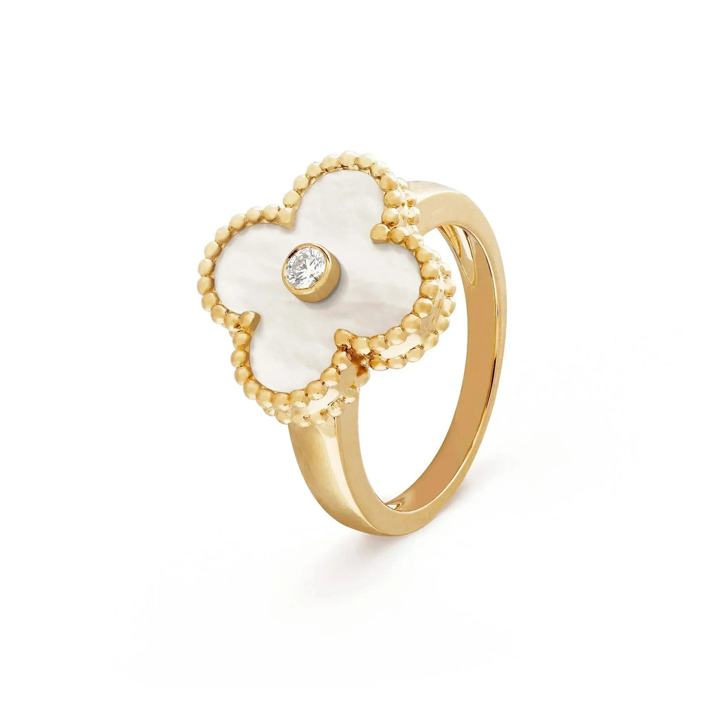 ¡®Twinkle jewelry¡¯CLOVER PINK MOP RING GOLD DIAMOND