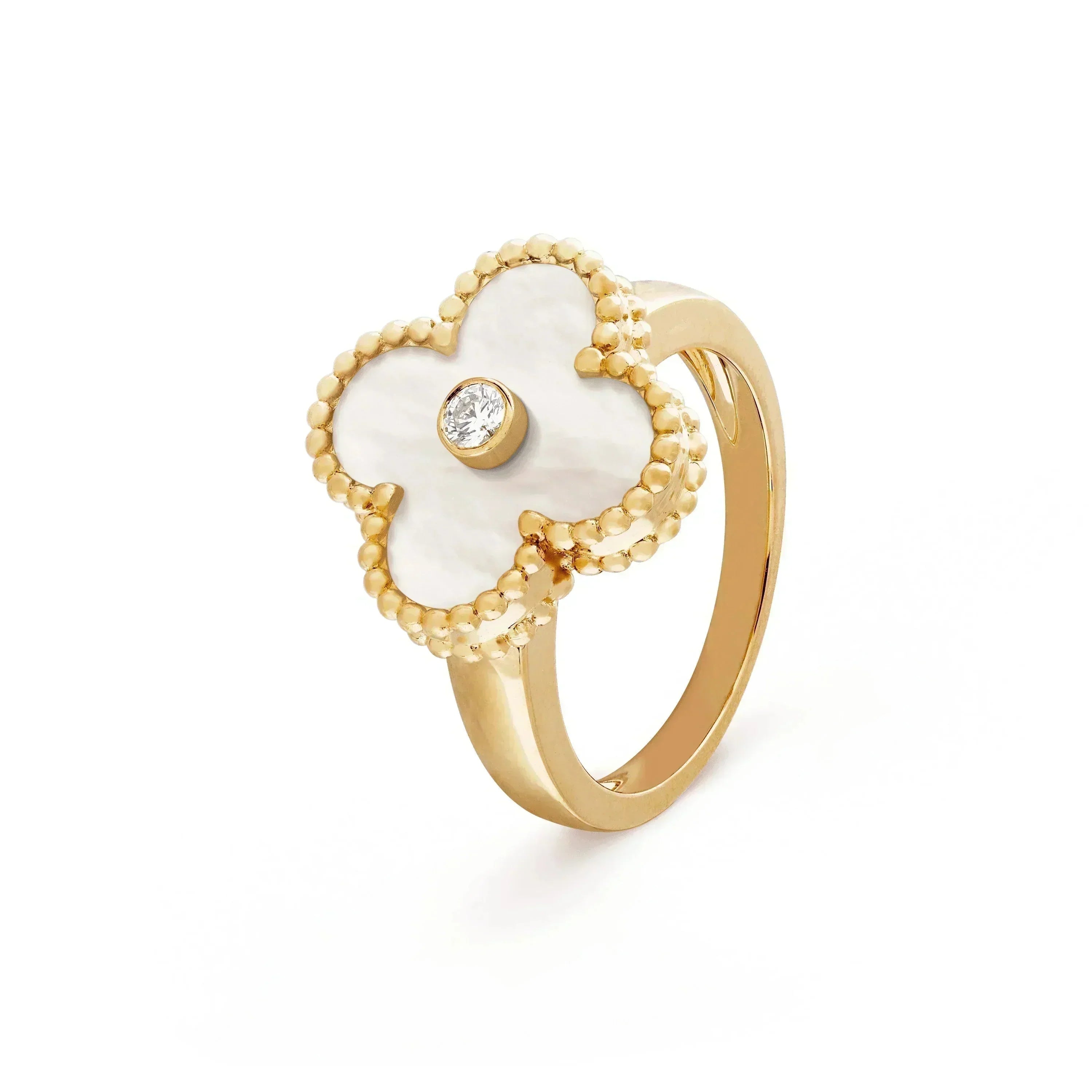 ¡®Twinkle jewelry¡¯CLOVER PINK MOP RING GOLD DIAMOND